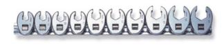JonnesWay Набор ключей разрезных Воронья Лапа 10 предметов 10-19мм 3/8 (R19H310S) 0484201