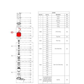 ������� ������ ������������� � ����� (Oil tank assy) S30-2EL, S40-2EL