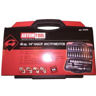 Avtom Tools ����� ������� 1/4 46 ��������� � ���������+���� �ROFFI DIN3124 CrV ����������� ���� 540